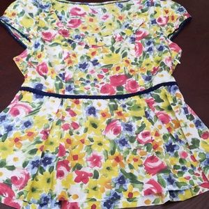 Anthropologie Odille Floral Peplum Top sz 8